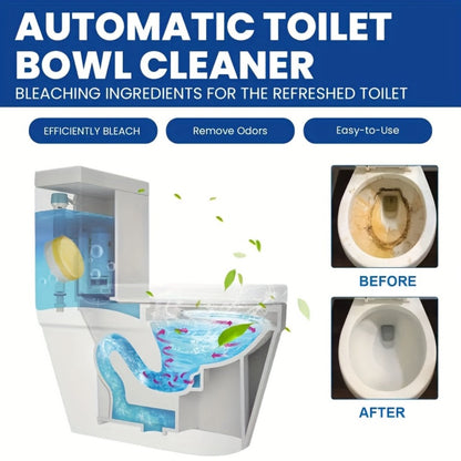 Toilet Cleaning Tablets Effervescent Lemon Scent 12/24pcs - Multi-Functional Toilet Bowl Cleaner Tablets, Stubborn Stain Remover & Deodorizer, Flushable Toilet Cleaner for Deep Clean & Fresh Bathroom