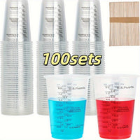 100 sets (cup + wooden stick)