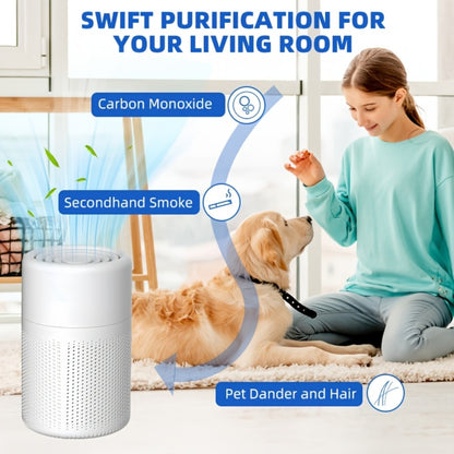 USB Negative Ion Air Purifier with Blue Light & Aromatherapy Box – Removes Dust, Smoke, Formaldehyde, VOCs & PM2.5, Type-C Powered Desktop Air Cleaner for Bedroom, Office & Bathroom, 50 m³/h Airflow