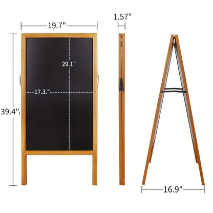 A-Frame Chalkboard Sign Double Sided Magnetic Wooden Standing Blackboard Menu Display Board for Restaurant Coffee Shop Bar Sidewalk Sandwich Board 39x20 Inch
