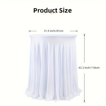 Spandex Cocktail Table Cover Round Stretch Tablecloth for Party Wedding Banquet – Elastic High Top Table Cloth Fitted Cover for Events, Birthdays, Hotels, Outdoor Picnic, Exhibition