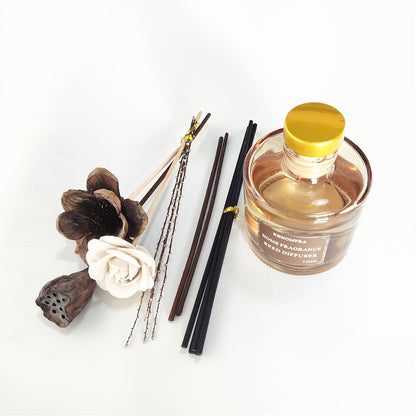 Reed Diffuser Set with Dried Flowers – Jasmine, Cedar, Sandalwood & Gardenia Scents, 120ml 90-Day Long-Lasting Home Fragrance