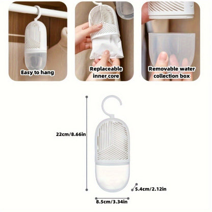 Reusable Dehumidifier Bags Set of 6 with Hooks No Electricity Moisture Absorber Mildew Resistant for Closet Bedroom Bathroom Wardrobe Basement RV Boat Home Humidity Control Gift