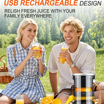 Electric Citrus Juicer Rechargeable USB-C – Portable Electric Orange Juicer Machine with 45W Motor, BPA-Free, Quiet Operation, Cleaning Brush Included, for Orange Lemon Lime