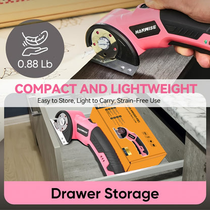 Electric Scissors Cordless 4.2V Rotary Cutter with 2000mAh Battery – 10000 RPM, Safety Lock, LED Light, Anti-Slip Handle, Fabric Cutting Machine for Clothing, Cardboard, Carpet, Leather & Craft Projects