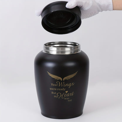 Cremation Urn for Human Ashes Large 8.5 Inch Stainless Steel Burial Urn for Adult Male Female, Memorial Urn for Cremated Remains Holds Up to 180 LBS, Silver or Black