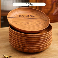 10-piece Wood Grain Plate Set