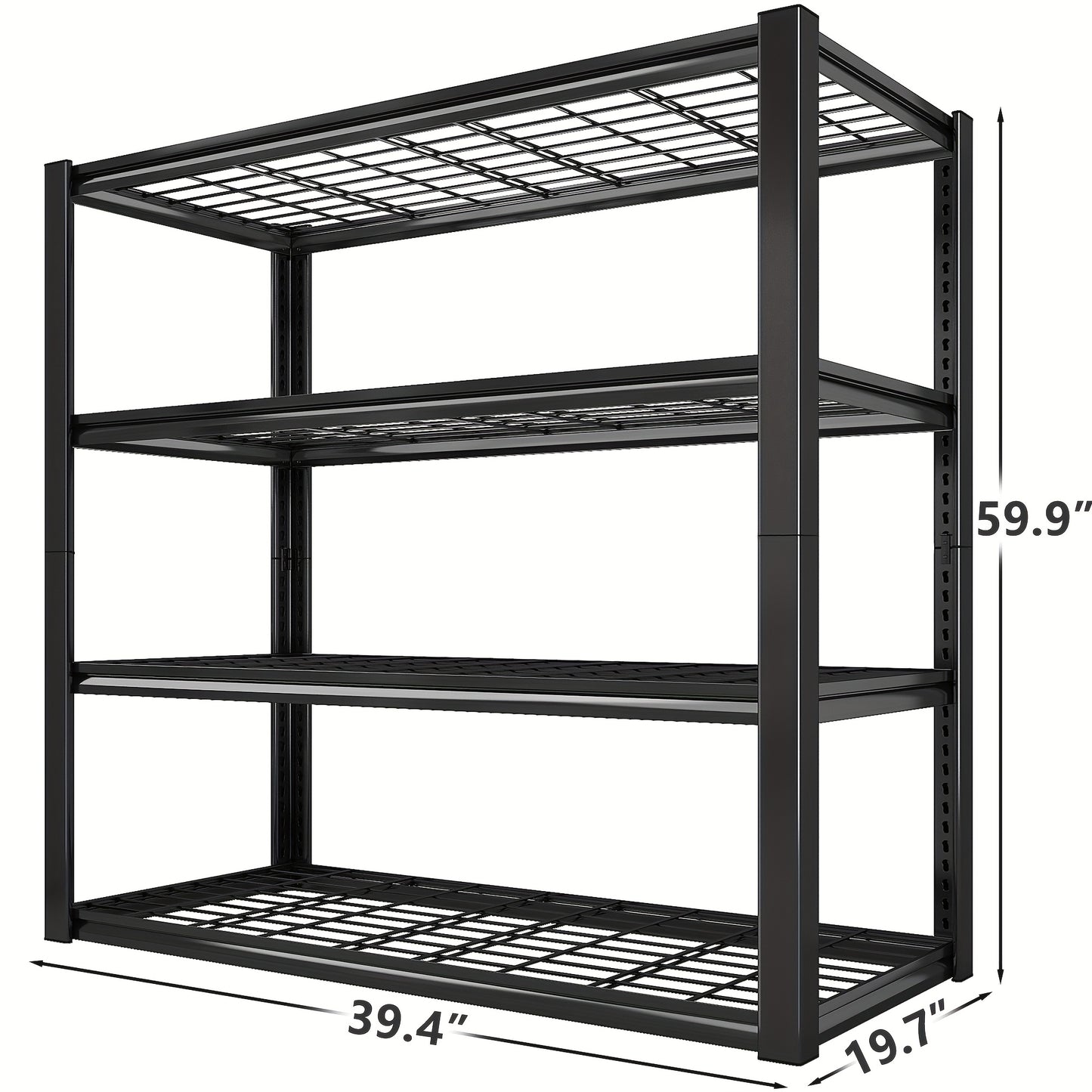 Heavy Duty 5 Tier Metal Shelving Unit Adjustable Up to 3000LBS for Garage Workshop Commercial Storage Rack No Bolt Easy Assembly Black
