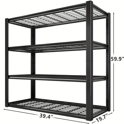 Heavy Duty 5 Tier Metal Shelving Unit Adjustable Up to 3000LBS for Garage Workshop Commercial Storage Rack No Bolt Easy Assembly Black