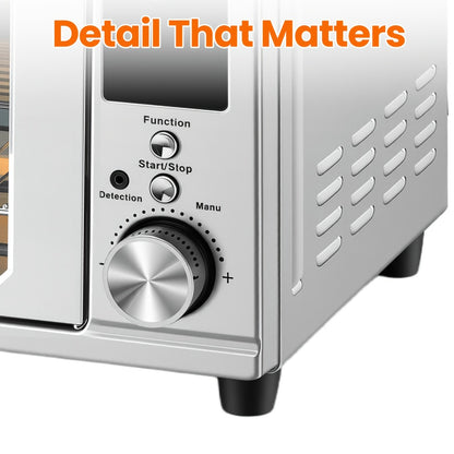 Air Fryer Toaster Oven Combo 29.6QT XL with Smart Probe, 12-in-1 Digital Countertop Oven, Stainless Steel, 7 Accessories, Rotisserie, 450°F Rapid Heat, Large Family Size