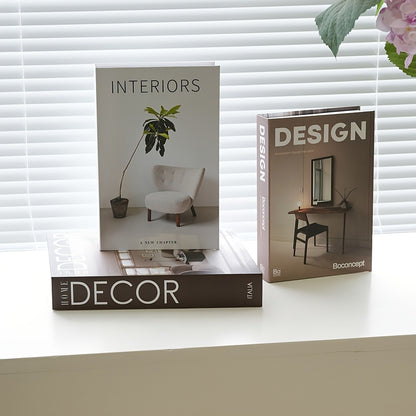 Decorative Fake Books Set of 3 – Nordic Style Stackable Faux Book Decor for Living Room Bookshelf, Coffee Table & Shelf Styling, Maintenance-Free Paper Dummy Books Home Decor Accent