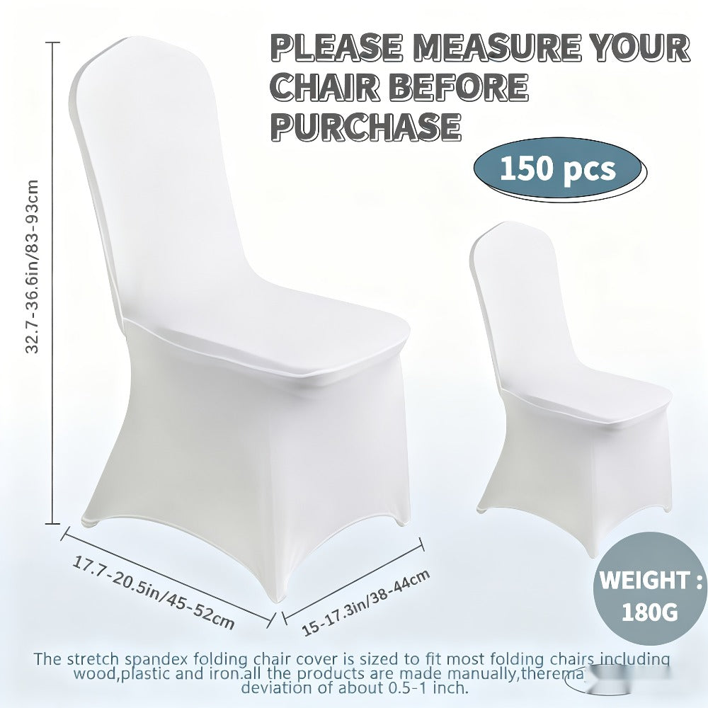 Spandex Chair Covers Bulk, Elastic Stretch Universal Fit Banquet Chair Protectors — Machine Washable Wedding Chair Covers for Weddings, Parties, Banquets & Events | Black & White | 30-150 Pack