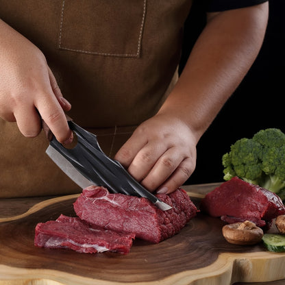 Viking Hand-Forged Butcher Knife Set – High Carbon Steel Meat Cleaver, Boning & Carving Knife, Vegetable Knife for BBQ & Camping, with Carrying Case