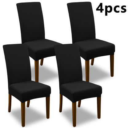 Stretch Dining Chair Covers Set | Elastic Jacquard Slipcovers for Dining Room Kitchen Wedding Office, 4pcs or 6pcs, 9 Colors, Washable Furniture Protector