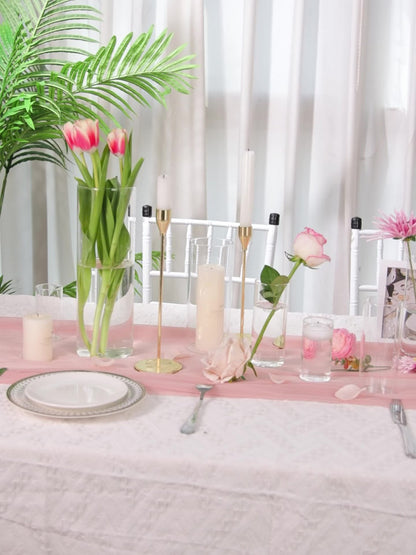 Glass Cylinder Vases 24 Pack Clear 4 8 12 Inch Tall Bulk Set for Wedding Centerpieces Floating Candle Holders Flower Vase DIY Candle Making Table Decor Home Decoration