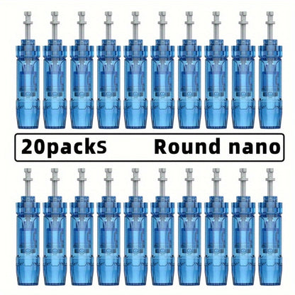 Microneedling Cartridges 20 Pack Compatible with Dr.Pen A9 A11 A8S M8S Bio Pen Q2 Ultima M8S 18-Pin 36-Pin Round Nano 0.25mm Replacement Needle Tips Derma Pen Accessories