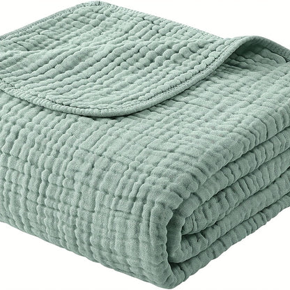Morandi Cotton Muslin Blanket 6-Layer – Soft Gauze Throw for Couch & Bed, Lightweight Breathable All Season, Machine Washable, 6 Colors