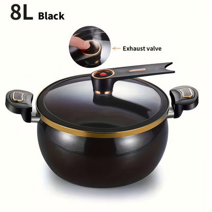 Non-Stick Soup Pot with Twist-Lock Handle | Large Capacity Stew Pot Compatible with Gas Stove Induction Cooker Open Fire | Multi-Function Cooking Pot for Home Restaurant Hotel