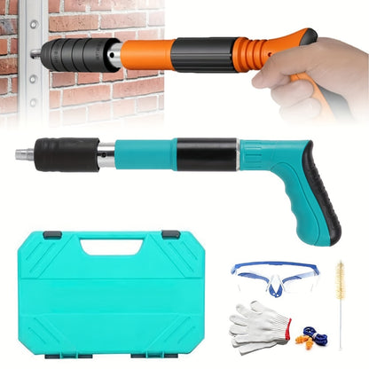 Manual Nail Gun for Concrete & Brick - 5-Speed Adjustable Mini Nailer Compact Lightweight Portable Nail Gun for DIY Home Decoration Construction Carpentry Tool