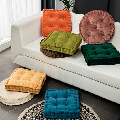 Square Flannel Floor Cushion Thickened Futon Meditation Mat Chair Seat Pad Bay Window Pillow All Season Indoor Sitting Cushion Zafu Yoga Mat