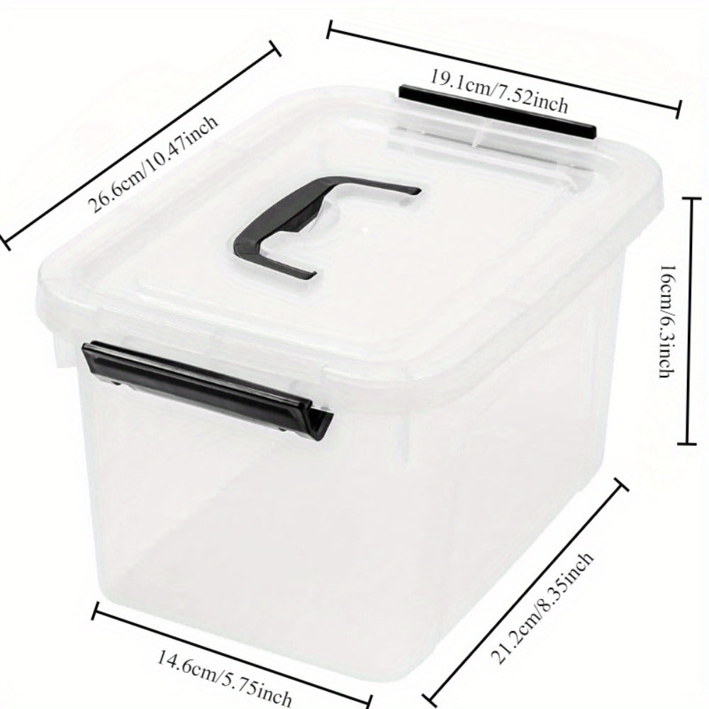 6-Pack Clear Storage Boxes with Latches & Lids – 6 Quart Stackable Plastic Organizer Containers for Home, Bedroom, Bathroom & Kitchen