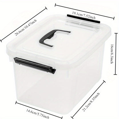 6-Pack Clear Storage Boxes with Latches & Lids – 6 Quart Stackable Plastic Organizer Containers for Home, Bedroom, Bathroom & Kitchen