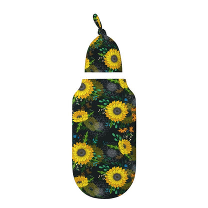 Baby Swaddle Blanket & Beanie Hat Set – Butterfly, Sunflower, Bee, Life Tree & Moon Star Newborn Wrap