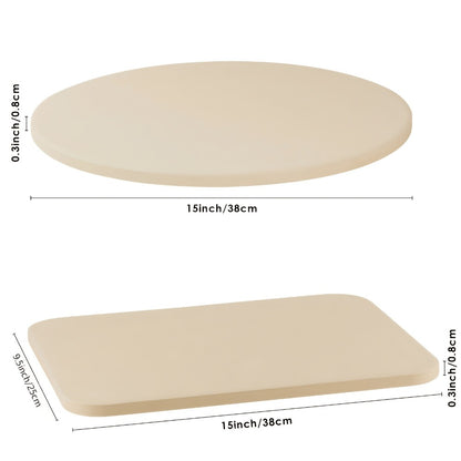 Pizza Stone for Oven and Grill Heavy Duty Cordierite Baking Stone Thermal Shock Resistant for Pizza Bread Rectangular 15x11.8 Inch Round 15 Inch