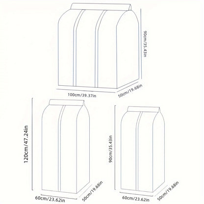 Clear Hanging Garment Bag PVC Zipper Dustproof Closet Organizer for Coats Suits Dresses - Transparent Wardrobe Protector Storage Cover Multiple Sizes