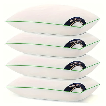 Hotel Quality Sleep Pillows Firm Support Cool-to-Touch Fiber Fill 2/4 Pack - Back Stomach Side Sleeper Pillow Set Soft Breathable Bed Pillows Standard Queen King Size