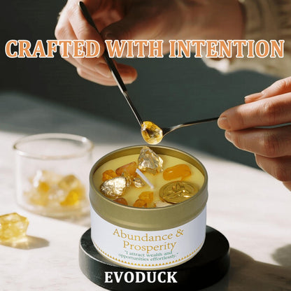 Manifestation Candles Scented Soy Wax with Golden Crystal – Law of Attraction Abundance Candle for Meditation, Yoga & Focus | Spiritual Gift for Women with Guidance Card | Christmas, Birthday, New Year
