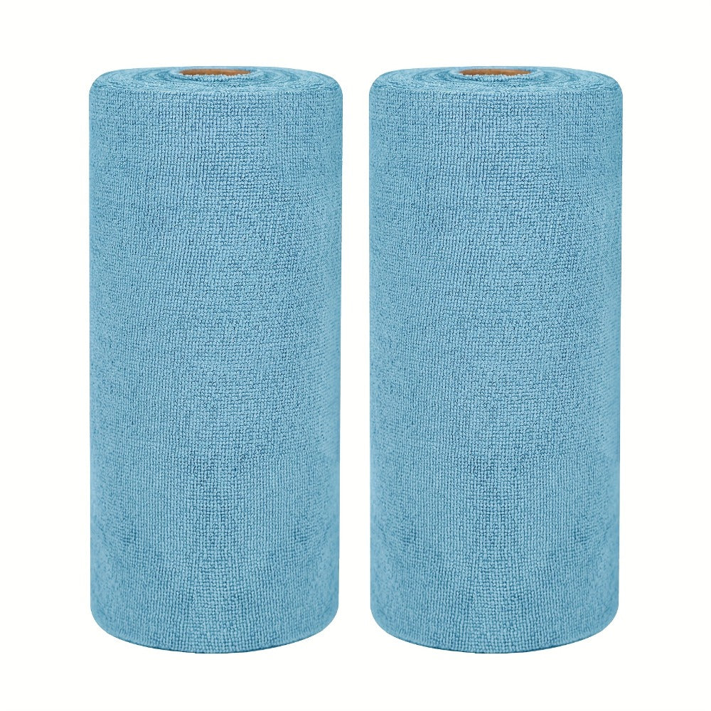 Microfiber Cleaning Cloths Reusable Paper Towel Roll Replacement – Washable Absorbent Tear-Away Dishcloths for Kitchen, Bathroom & Car | Eco-Friendly Rags 50 or 100 Pack, 12x12 Inch
