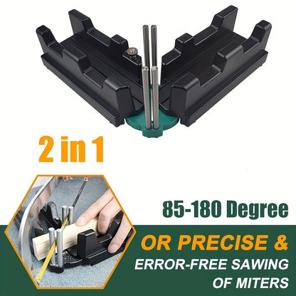 Miter Angle Finder 2-in-1 Measuring & Cutting Tool Manual Precision Protractor Portable Miter Saw Guide for Woodworking Home Improvement No Power Required