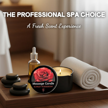 Massage Oil Candle 2-in-1 Soy Wax Scented Candle with Essential Oil Warm Moisturizing Body Lotion 20+ Scents Spa Pedicure Nail Salon Wedding Valentine Gift for Women