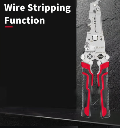 Folding Wire Stripper Multifunctional Pliers Crimping Cutter Tool for Electrician Cable DIY Electronic Maintenance Compact Portable Anti-Slip Spring Clip Car Toolbox Hand Tool