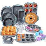 53-piece silicone cake mold set - light gray