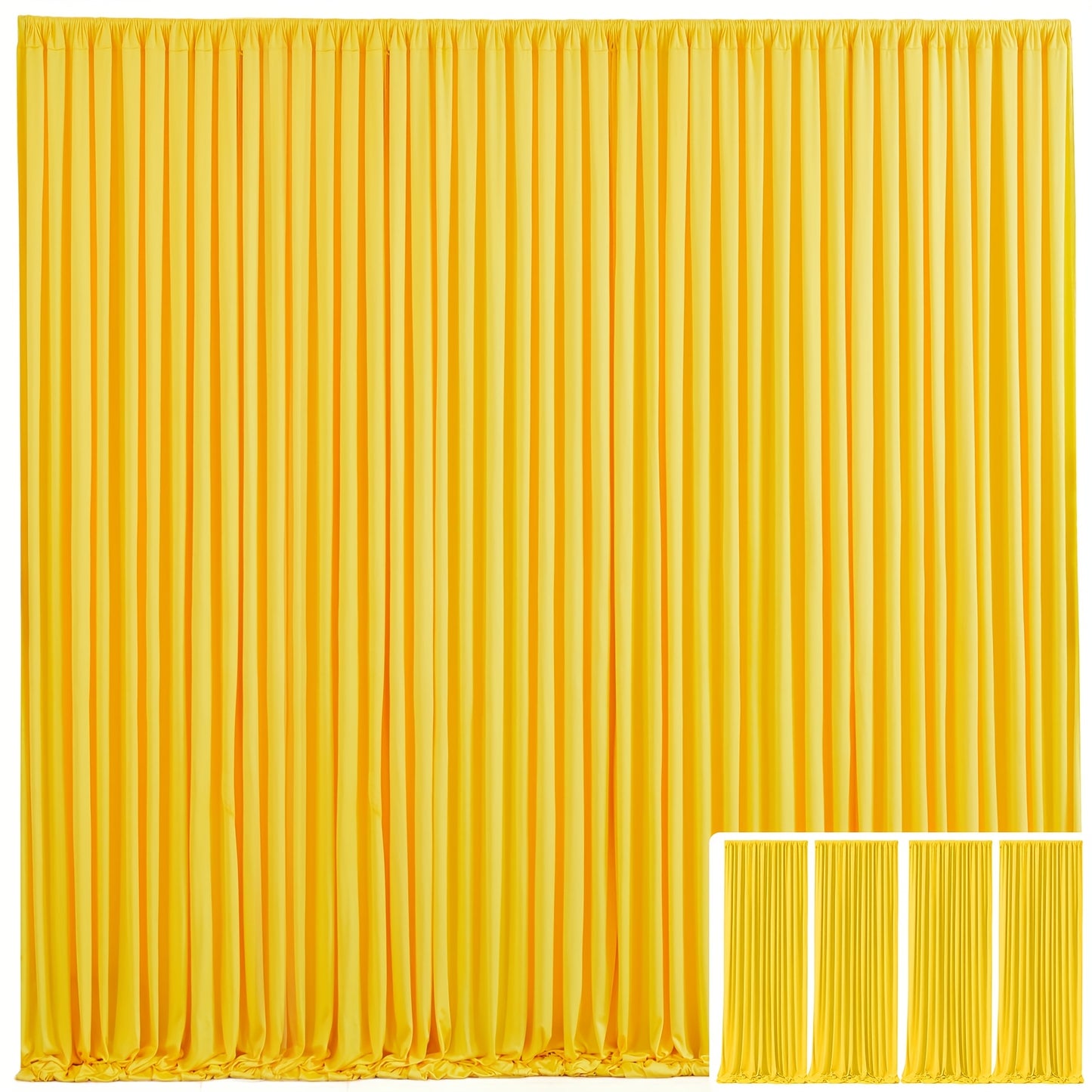 Blackout Backdrop Curtain 4 Pack 5x10 Ft - Heavyweight Nonwoven, Wrinkle-Resistant, Smooth Hanging for Wedding Birthday Baby Shower Party Photography Background Decoration
