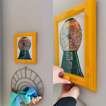 Wall Mounted Photo Frame Candy Dispenser with Shelf – Space Saving Treat & Nut Storage Holder for Home Office Decor
