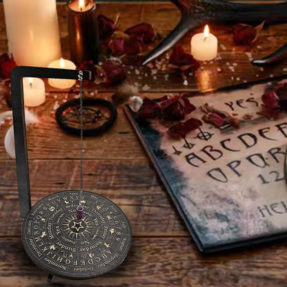 Wooden Pendulum Stand for Divination – Crystal Display Holder, Witchcraft Altar Decor, Meditation Ritual Necklace Organizer & Constellation Moon