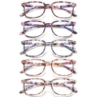 Blue Light Blocking Reading Glasses for Women 5-Pack – Stylish Computer Readers with Spring Hinges, Anti-Blue Light Lenses, Multiple Strengths 1.0–4.0x, Multicolor