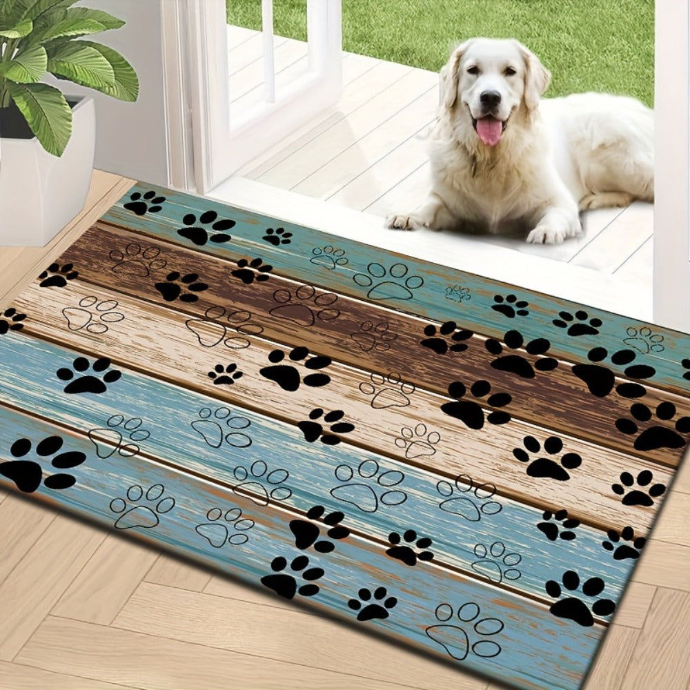 Cat Paw Print Door Mat Non-Slip Washable – Indoor Outdoor Welcome Mat Quick-Dry Anti-Slip Rug for Living Room, Bedroom, Bathroom, Kitchen, Entryway – Multiple Sizes