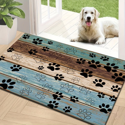 Cat Paw Print Door Mat Non-Slip Washable – Indoor Outdoor Welcome Mat Quick-Dry Anti-Slip Rug for Living Room, Bedroom, Bathroom, Kitchen, Entryway – Multiple Sizes