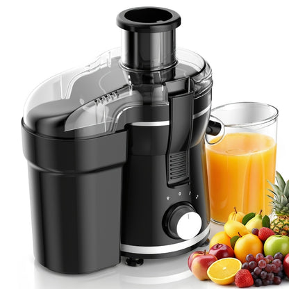 Centrifugal Juicer Machine 500W Wide 3" Feed Chute for Whole Fruits & Vegetables - Dual Speed, High Juice Yield, Stainless Steel, Dishwasher Safe Detachable Parts, Easy Clean Juicer for Healthy Living