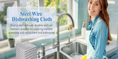 Stainless Steel Kitchen Scrubber Wire Cleaning Cloth Scratch Resistant Reusable Dish Scrubber for Pots Pans Dishes Glass Cookware 50 Pack 100 Pack