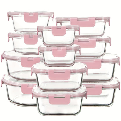 Glass Food Storage Containers with Airtight Lids - Borosilicate Glass Meal Prep Containers Set, Microwave Dishwasher Freezer Safe, BPA Free, Leak Proof Lunch Containers for Kitchen