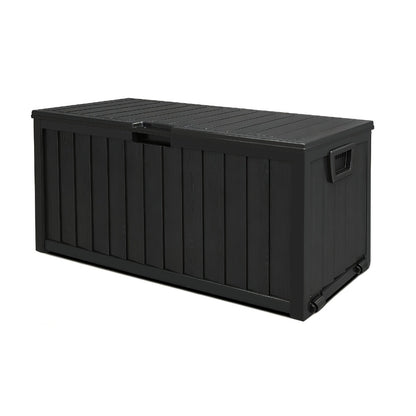 Waterproof Deck Box Outdoor Storage Cabinet 35/75 Gallon – Enhanced Version with Handles & Wheels | Large Patio Storage Box for Pool Accessories, Garden Tools & Outdoor Gear | Easy Assembly Lockable