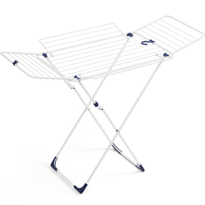 Clothes Drying Rack Foldable 4-Wing Large Capacity Metal Laundry Rack Free Standing Indoor Outdoor Space Saving Airer 55x38 In