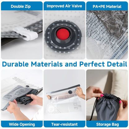 Vacuum Storage Bags with Electric Pump – 16 Pack Space Saver Bags for Clothes, Bedding & Travel, 4 Sizes Large Capacity Compression Bags for Moving & Home Storage