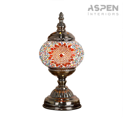 DIY Mosaic Lamp Kit Handmade Glass Table Lamp, Colorful Stained Glass Bedside Night Light with Antique Bronze Base, Decorative Desktop Lamp for Living Room, Bedroom & Home Decor (Multiple Colors)