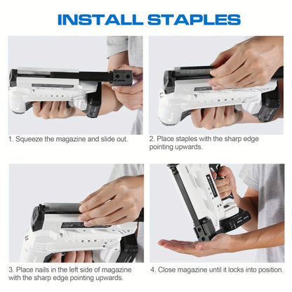 Cordless Stapler Nailer 2-in-1, 20V/4V Brad Nailer Without Compressor, Lightweight with Safety Striker Guard, Battery & Charger Included, 1600/2000 Nails & Staples, for Carpentry, Upholstery & DIY Projects